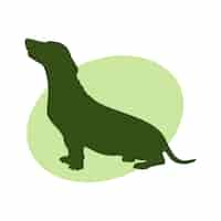 Free vector flat design dachshund silhouette illustration