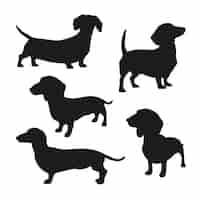 Free vector flat design dachshund silhouette illustration