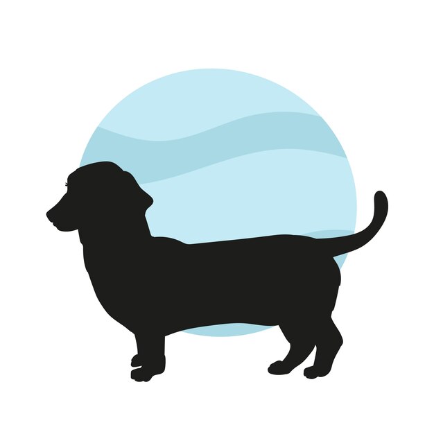 Flat design dachshund silhouette