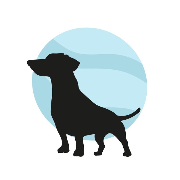 Flat design dachshund silhouette