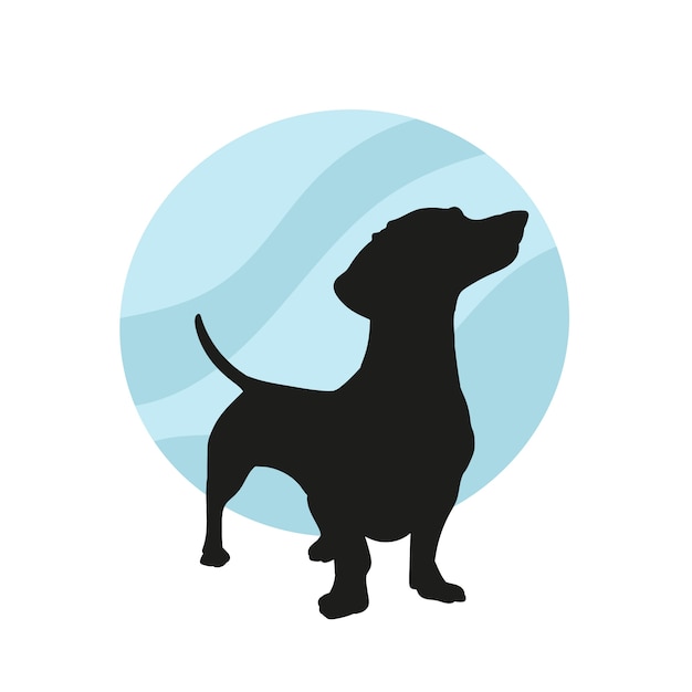 Free vector flat design dachshund silhouette