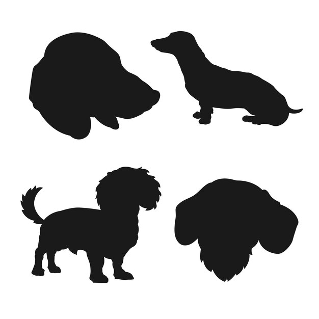 Flat design dachshund silhouette