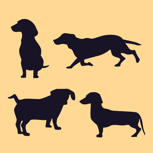 Flat design dachshund silhouette