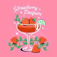 Vettore gratuito illustrazione di daiquiri dal design piatto