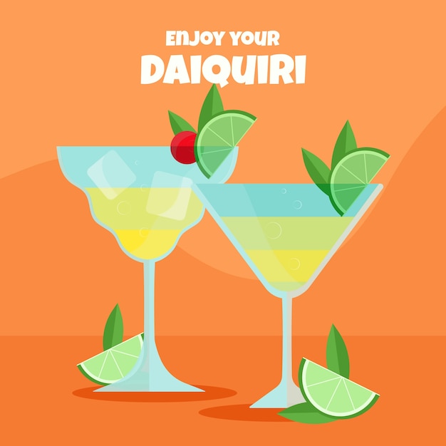 무료 벡터 평면 디자인 daiquiri 그림