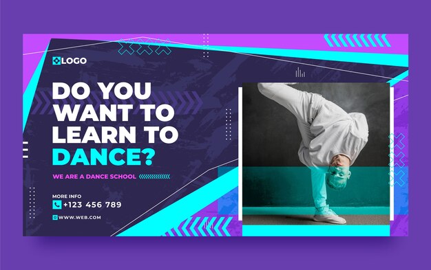 flat design dance school facebook post