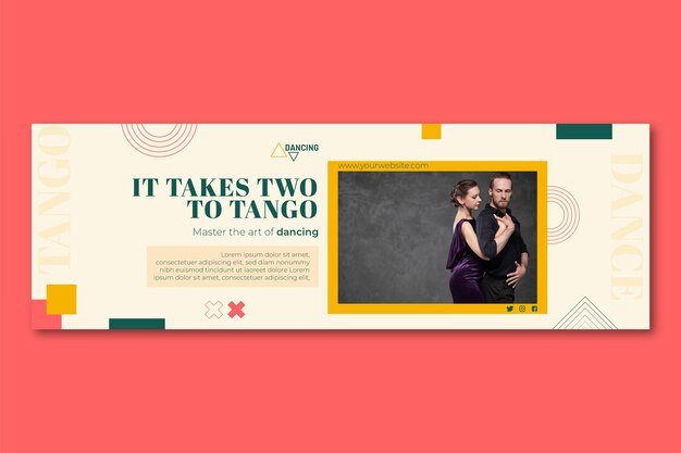 Flat design dance school geometrictwitter header