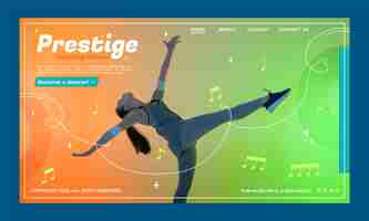 Free vector flat design dance school landing page