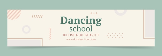 Flat design dance school twitch banner