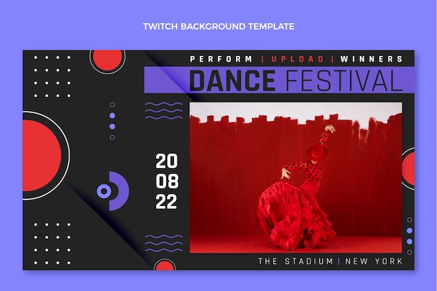 Free vector flat design dance show template