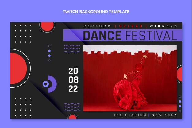 Flat design dance show template