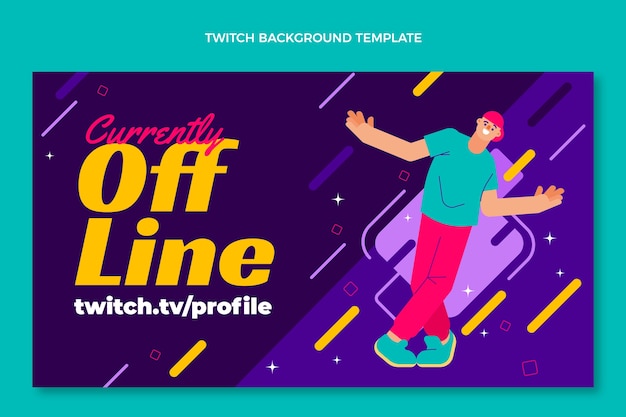 Flat design dance show twitch background