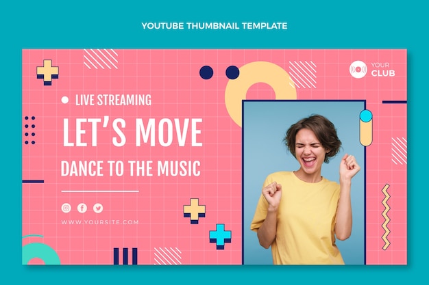 Flat design dance show youtube thumbnail