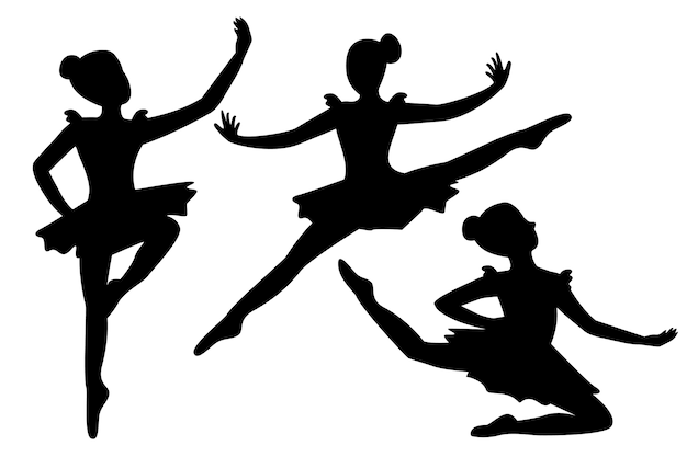 Flat design dance silhouette illustration