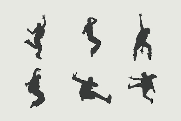 Free vector flat design dancer silhouette set