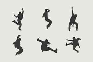 Бесплатное векторное изображение Силуэт танцора плоского дизайна
