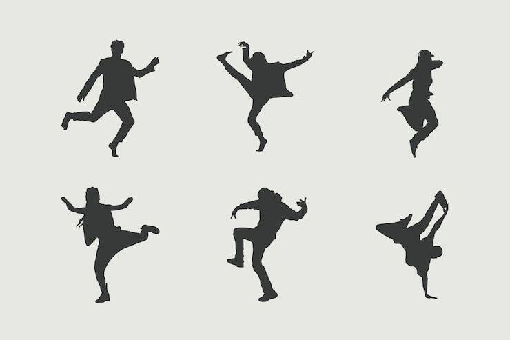 Free Vector flat design dancer silhouette set