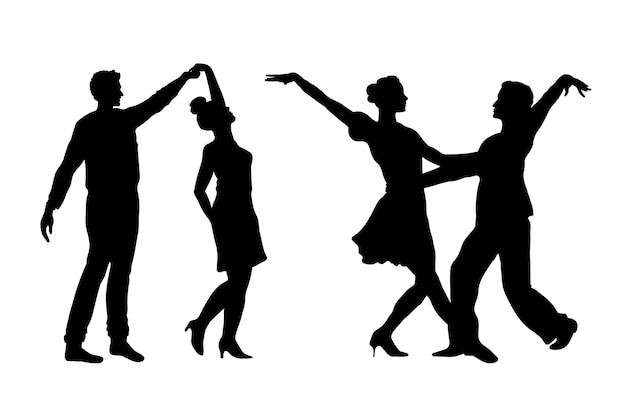 Flat design dancer silhouette