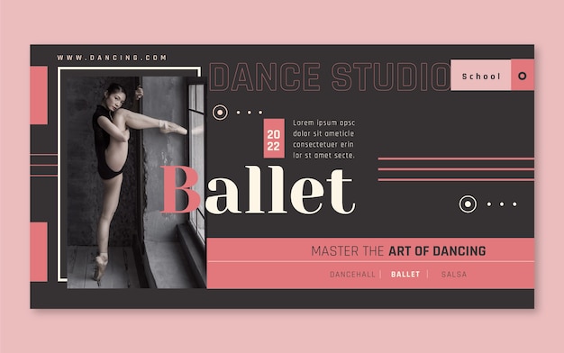 Free vector flat design dancing school facebook post