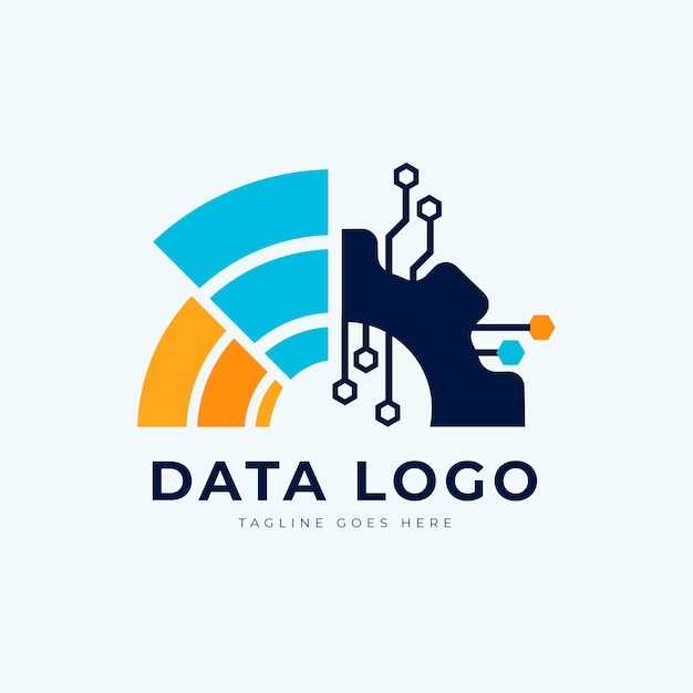 Flat design data logo template