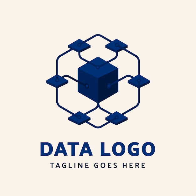 Flat design data logo template