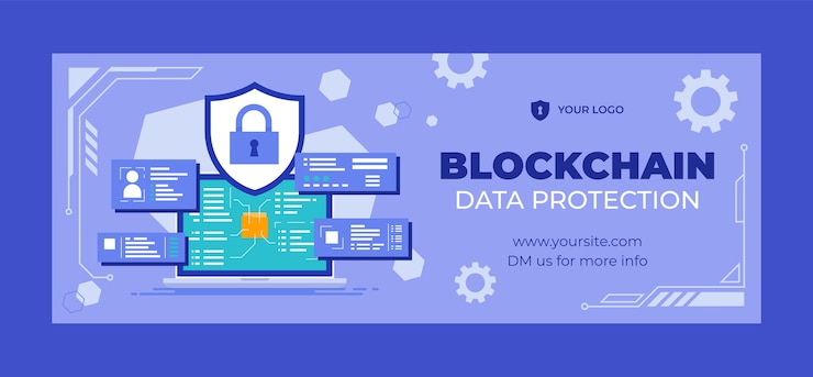Free Vector flat design data privacy facebook cover template