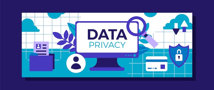 Free Vector flat design data privacy facebook cover