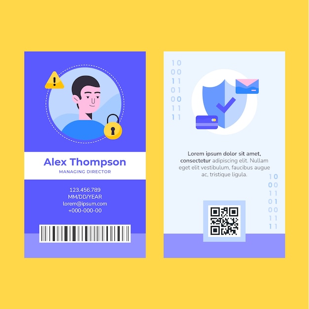Flat design data privacy id card