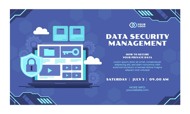 Flat design data privacy webinar