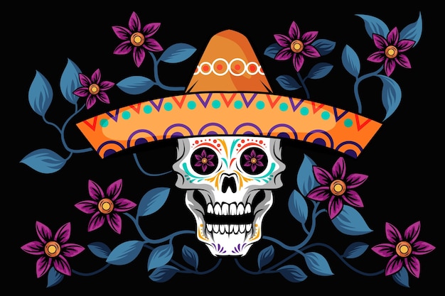 Free vector flat design day of the dead background