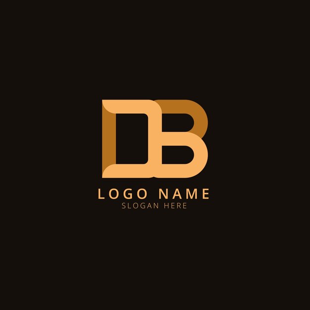 Flat design db monogram logo