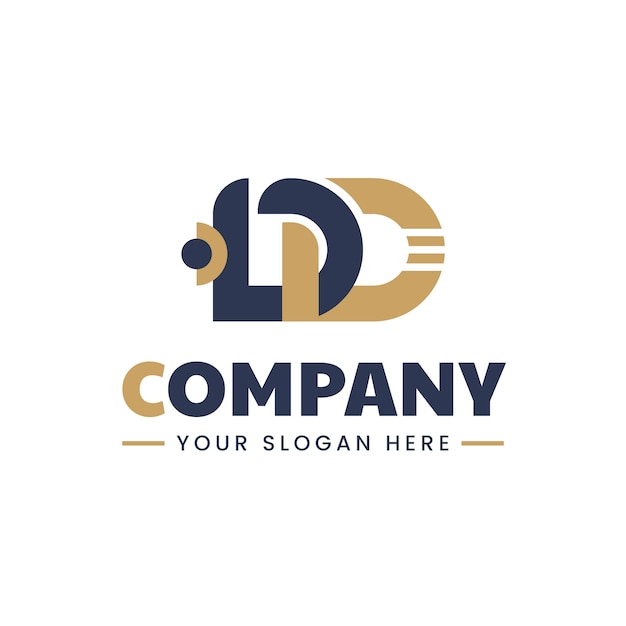 Плоский дизайн шаблона логотипа dd