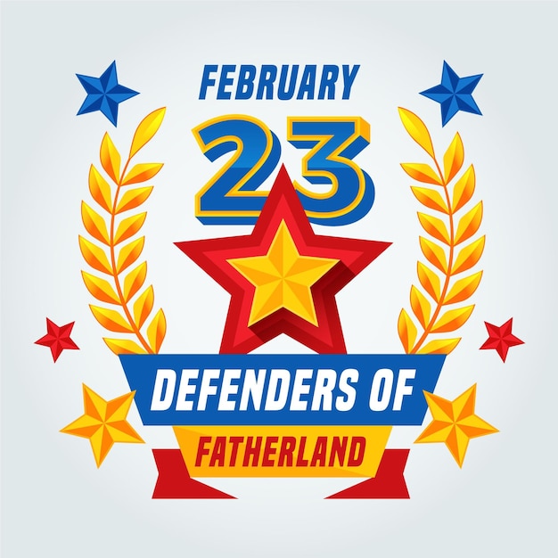 Free vector flat design defenders of fatherland day golden wheat