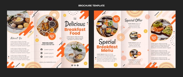 Flat design delicious food brochure