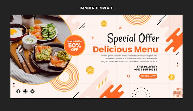 Flat design delicious food special offer