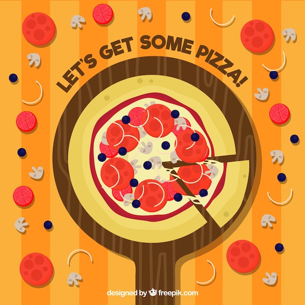 Free vector flat design delicious pizza background