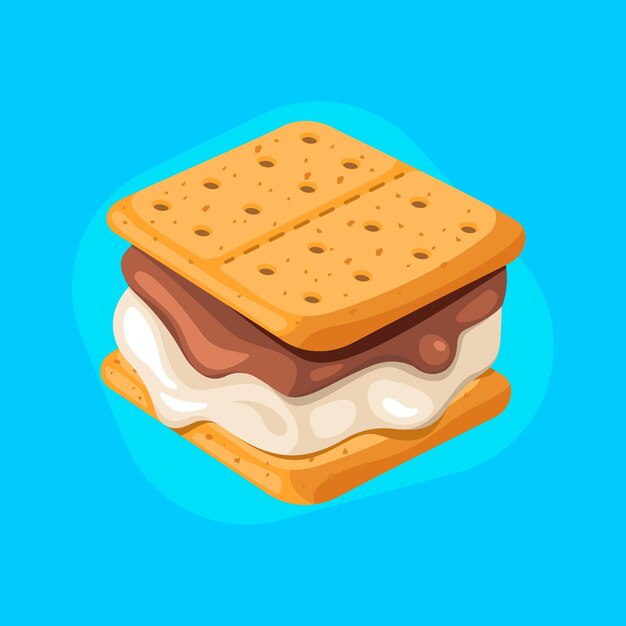 Плоский дизайн вкусной иллюстрации s'more