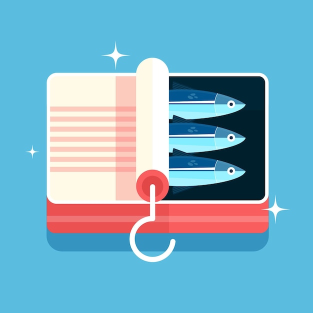 Flat design delicious sardine illustration