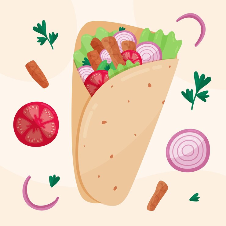 Free Vector flat design delicious shawarma illustration