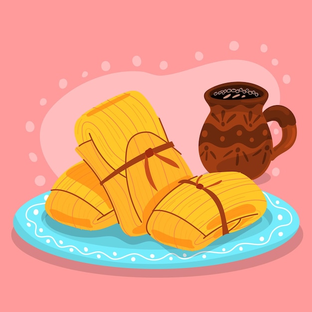 Free vector flat design delicious tamales