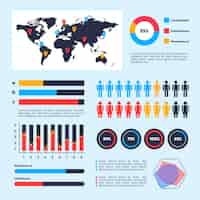 Free vector flat design demographic chart template