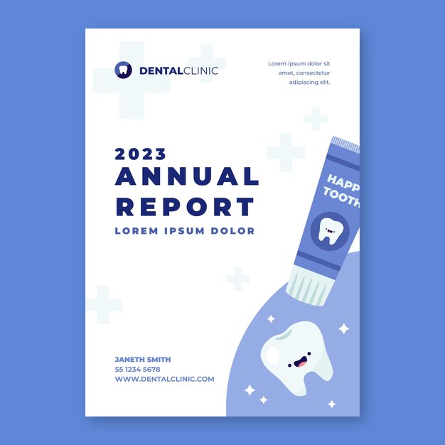 flat design dental clinic annual report template