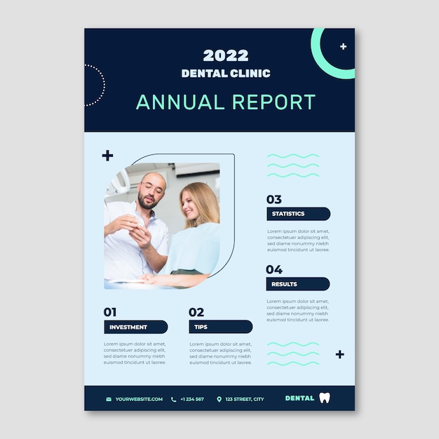 Flat design dental clinic annual report