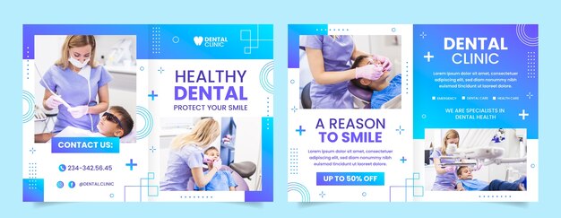 Flat design dental clinic brochure report template