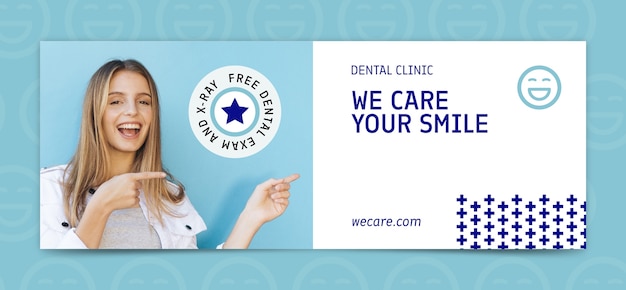 Free vector flat design dental clinic facebook cover report template