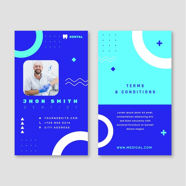 flat design dental clinic id card