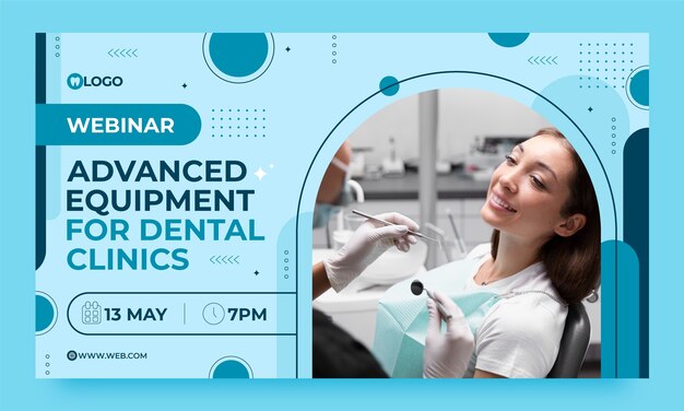 Flat design dental clinic webinar template