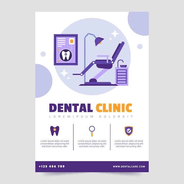 Flat design dental flyer template