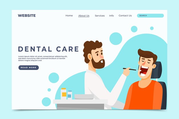 Flat design dental healthcare web template