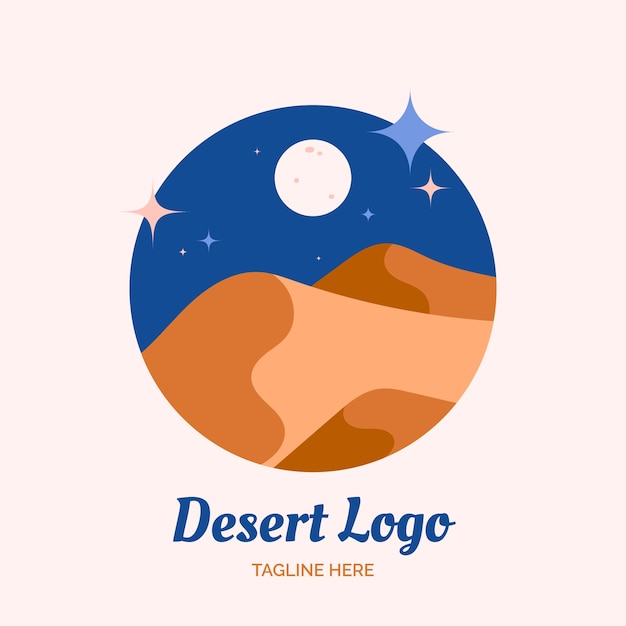 Free vector flat design desert logo design